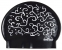 : Black Cap-White Pattern Swirl
