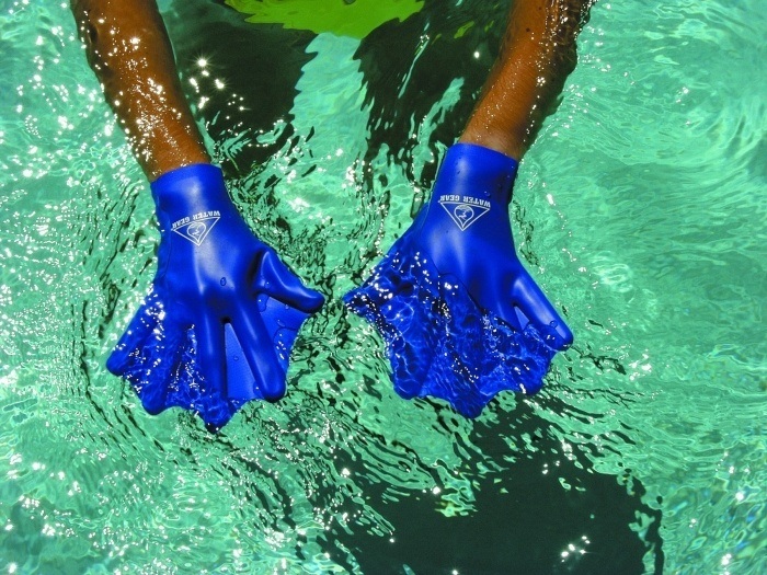 2 Pairs Water Gear Silicone Force Web Gloves Swimming Hand Aqua Training 